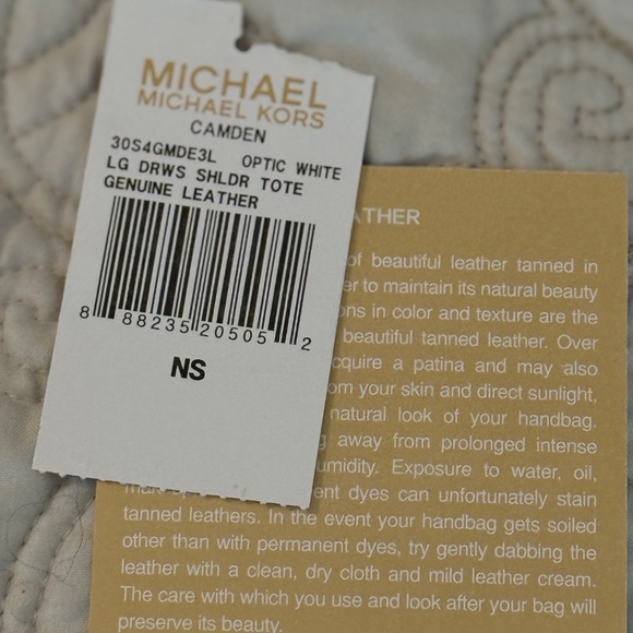 Michael Kors Camden Large Drawstring Shoulder Tote – Optic White, Leather - Picture 2 of 9